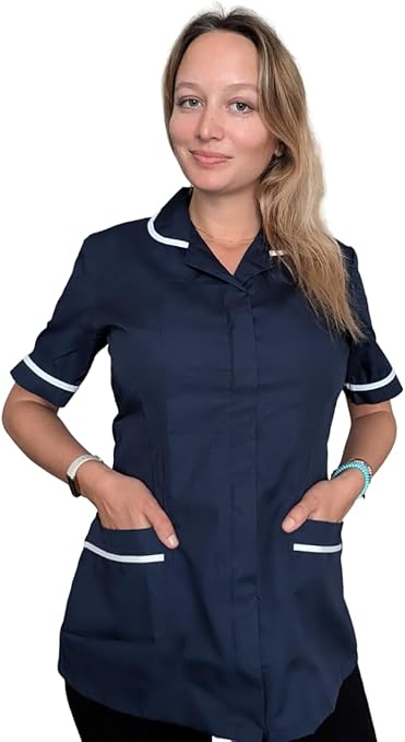 Navy Blue with white Stripes - Healthcare Tunic Woman