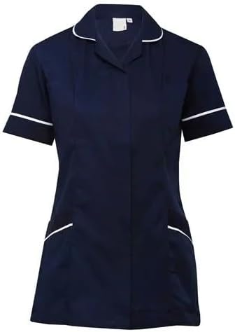 Navy Blue with white Stripes -  Healthcare Tunic Woman