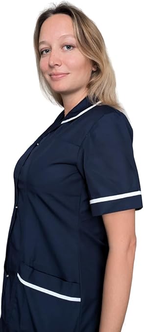 Navy Blue with white Stripes -  Healthcare Tunic Woman