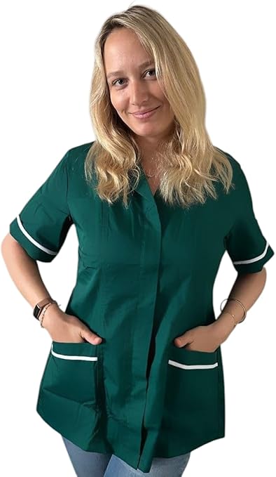 Green with White Stripes - Healthcare Tunic Woman
