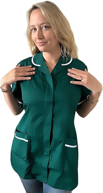 Green with White Stripes - Healthcare Tunic Woman