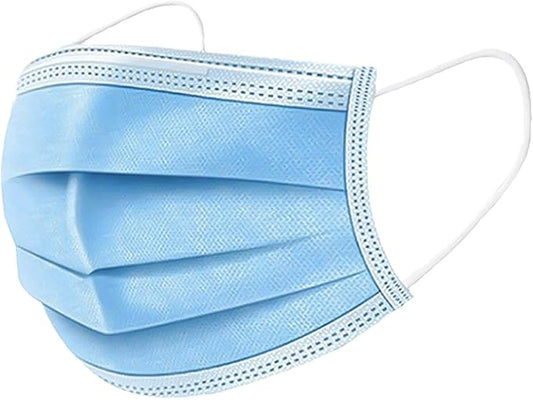 Disposable Blue Face Masks: 3 Ply High Filtration & Dustproof Mouth Cover Covering