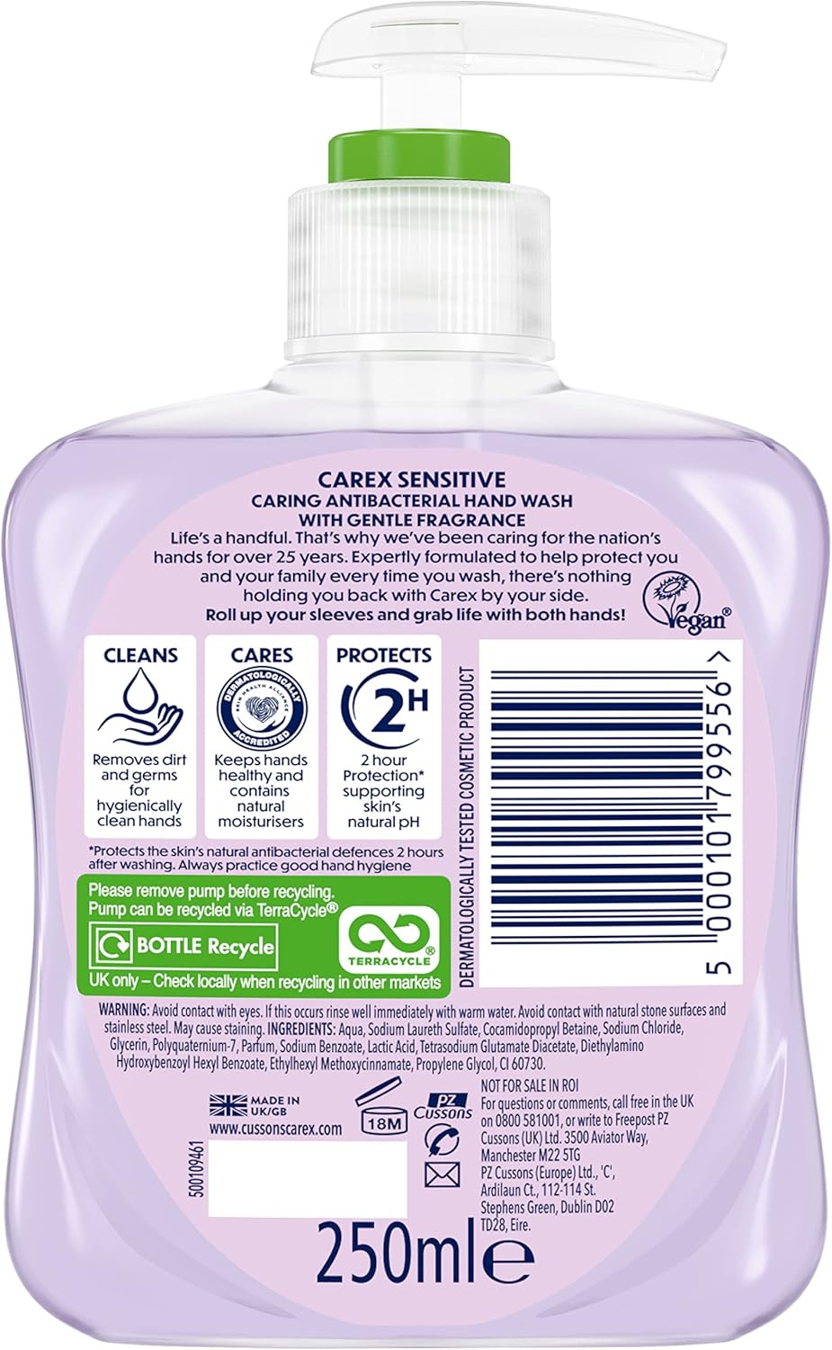 Carex Antibacterial Hand Wash, Hand Sanitiser, Clean & Protect Hands - 250 ml