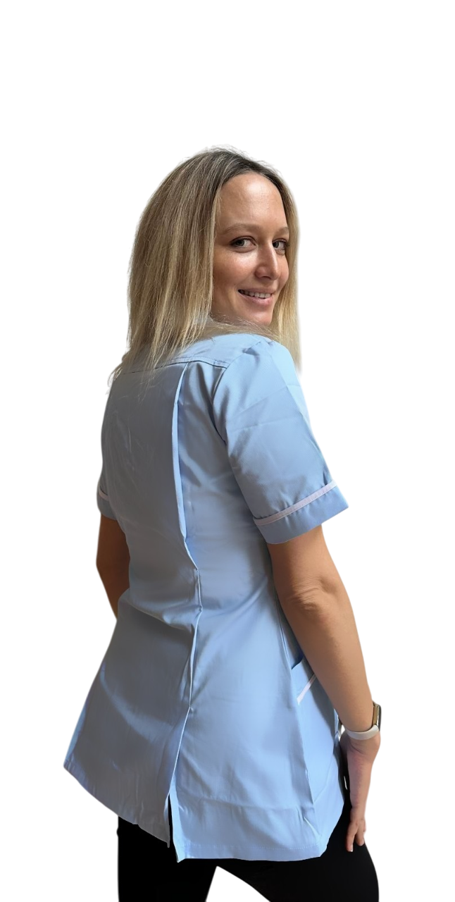Sky Blue with White  Stripes - Healthcare Tunic Woman