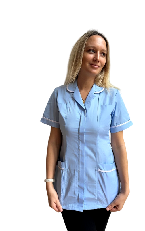 Sky Blue with White  Stripes - Healthcare Tunic Woman