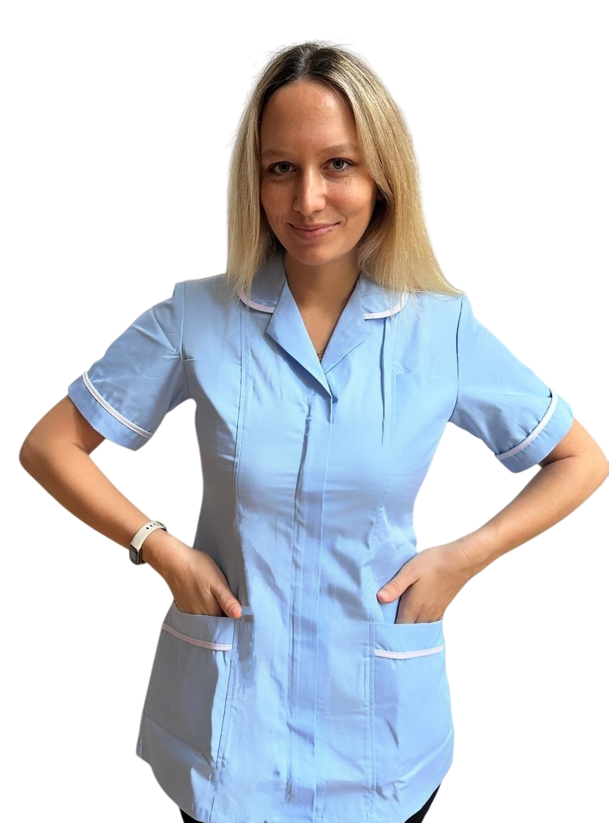 Sky Blue with White  Stripes - Healthcare Tunic Woman