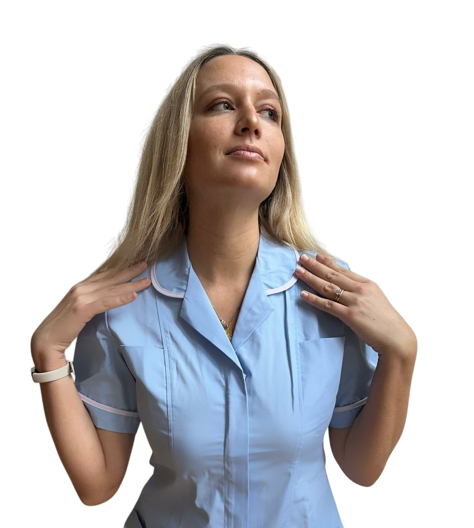 Sky Blue with White  Stripes - Healthcare Tunic Woman